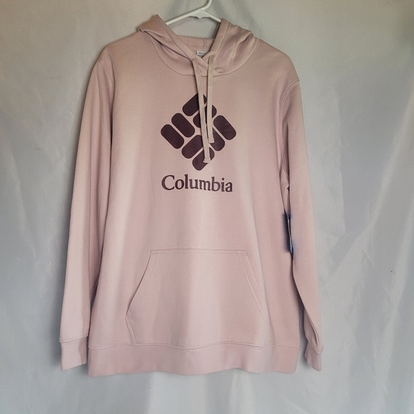 NWT Columbia Tek Graphic Hoodie Sweatshirt Pastel Blush Pink Women's Size 2X - Picture 1 of 8